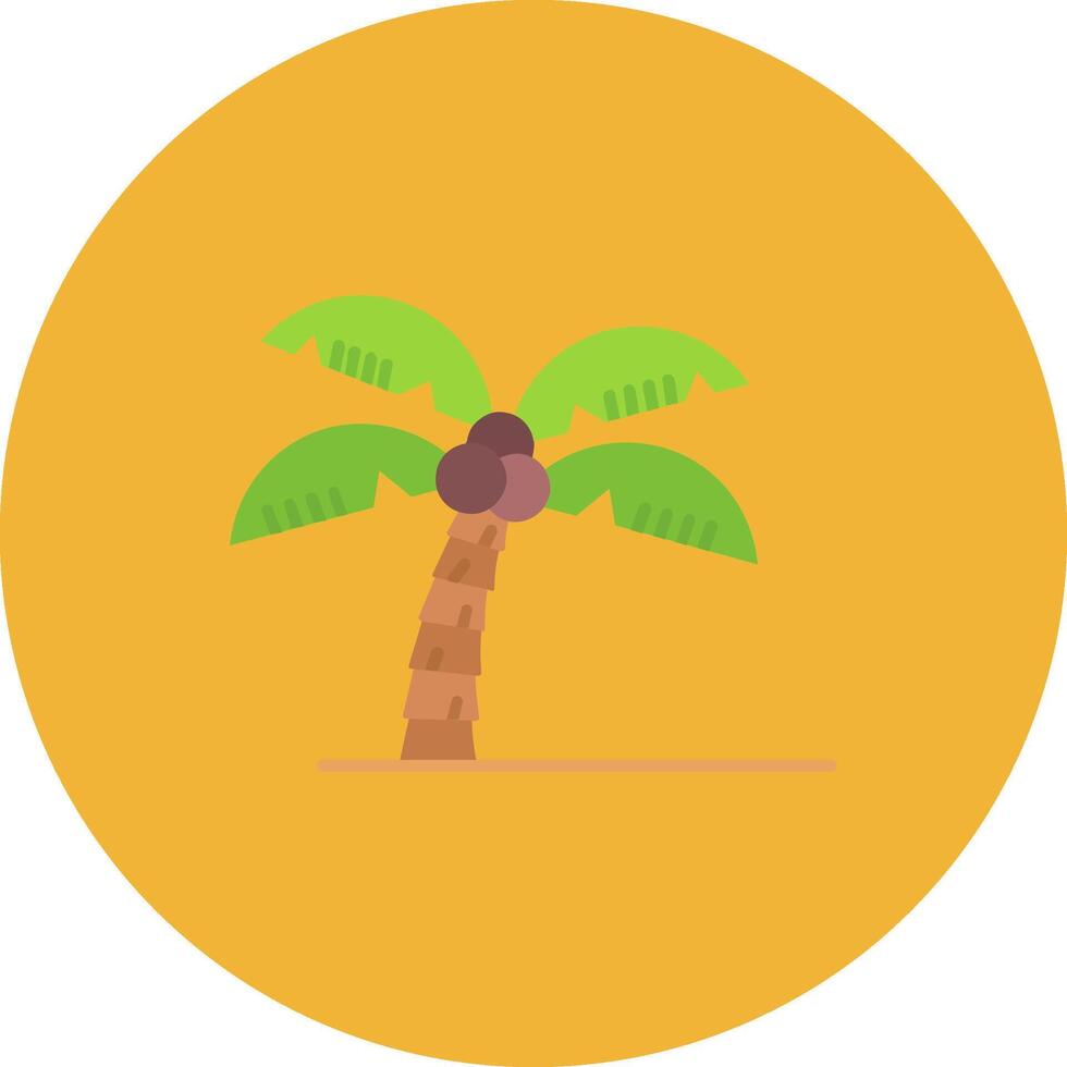 palm boom vlak cirkel icoon vector