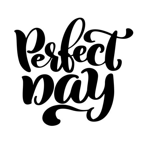 Hand getrokken belettering citaat perfecte dag. Moderne kalligrafietekst voor fotobekleding, kaarten, t-shirts, affiches, mokken op witte vectorillustratie worden geïsoleerd die vector