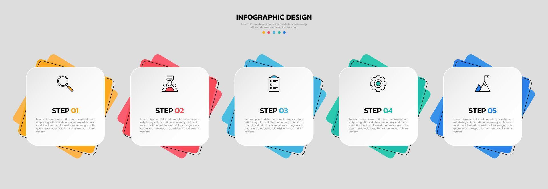 modern bedrijf infographic sjabloon met 5 opties of stappen pictogrammen. vector