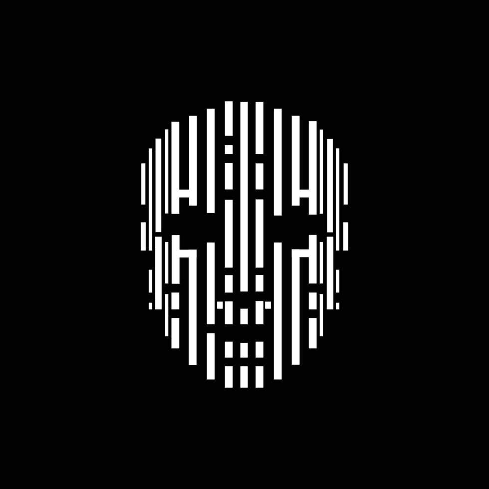 futuristische hacker's digitaal masker logo vector