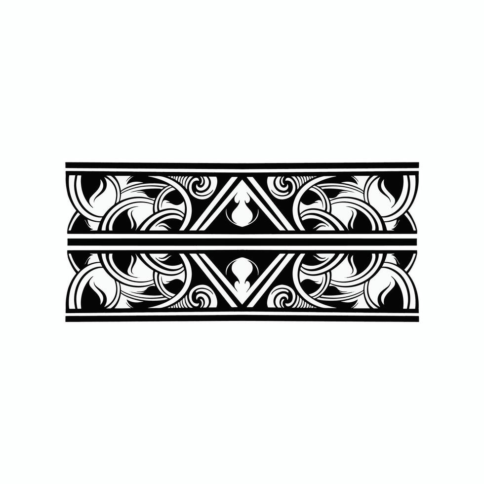 futuristische mandala ontwerp, meetkundig hawaiiaans tatoeëren stijl patroon vector ornament in zwart en wit