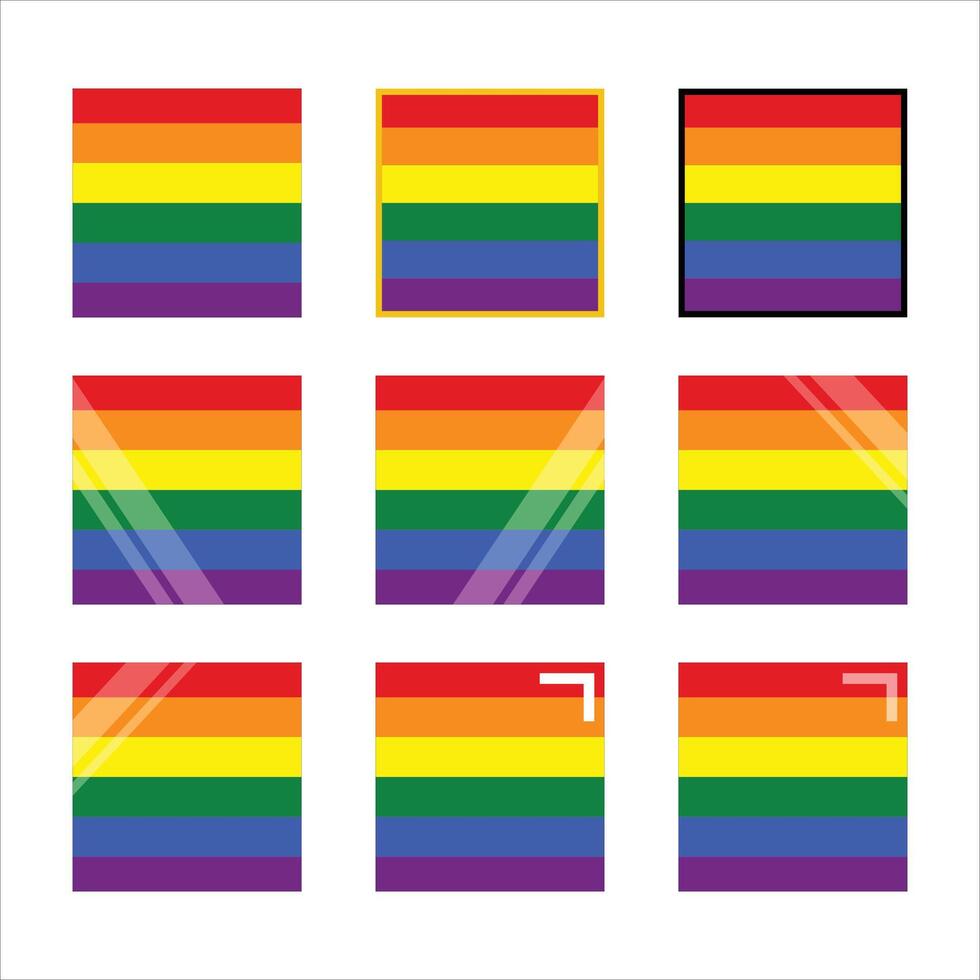 divers stijlen van lgbtq plein icoon. trots dag vector icoon. regenboog liefde concept. menselijk rechten en tolerantie. lgbt homo en lesbienne trots symbolen, icoon sjabloon. vector illustratie geïsoleerd