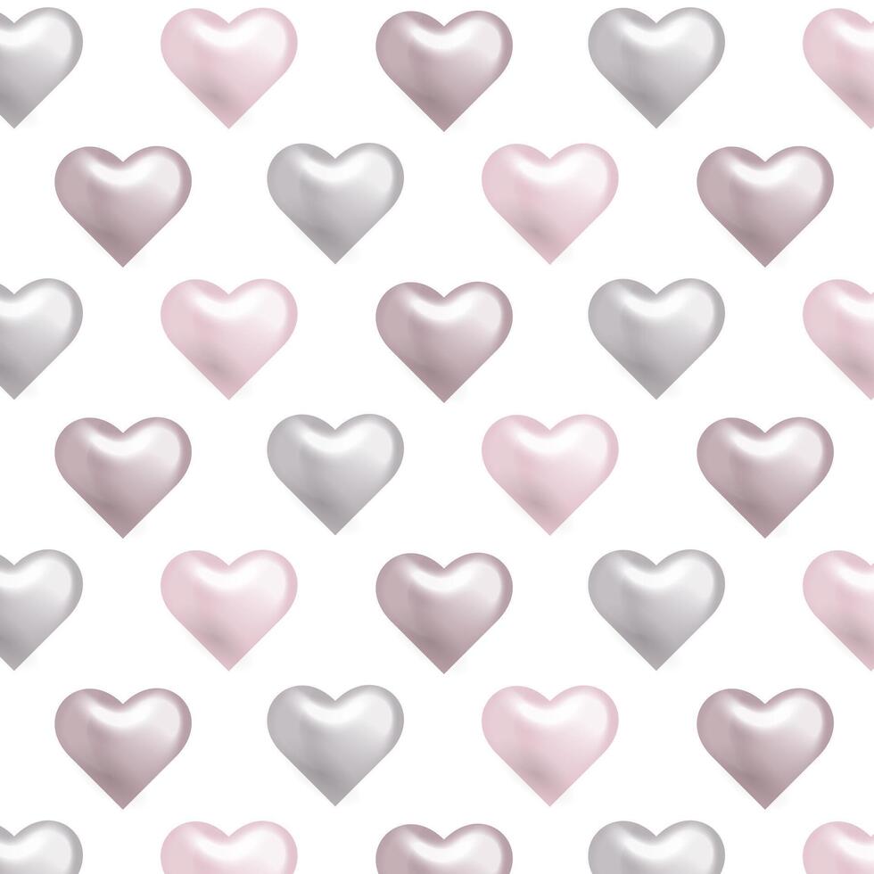 patroon zilver realistisch harten. vector illustratie van metaal hart gevormd. ideaal voor luxe, romantisch, en liefde ontwerp