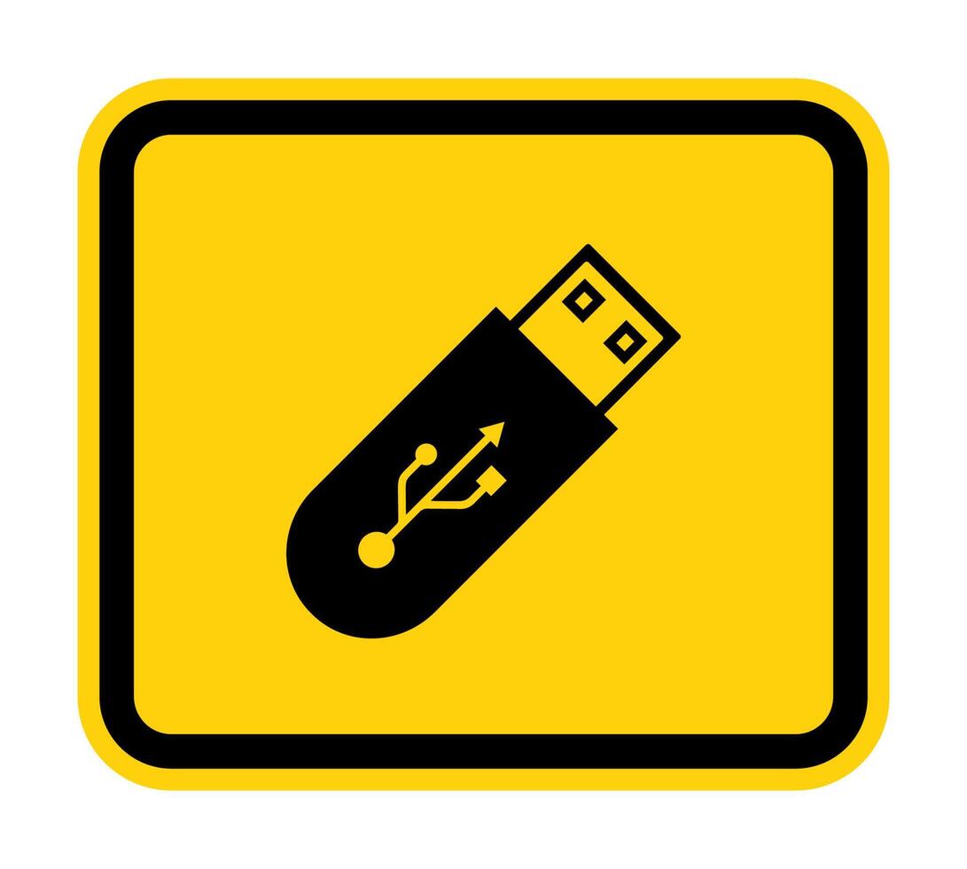 gebruik geen flash drive symbool teken isoleren op witte achtergrond, vector illustratie