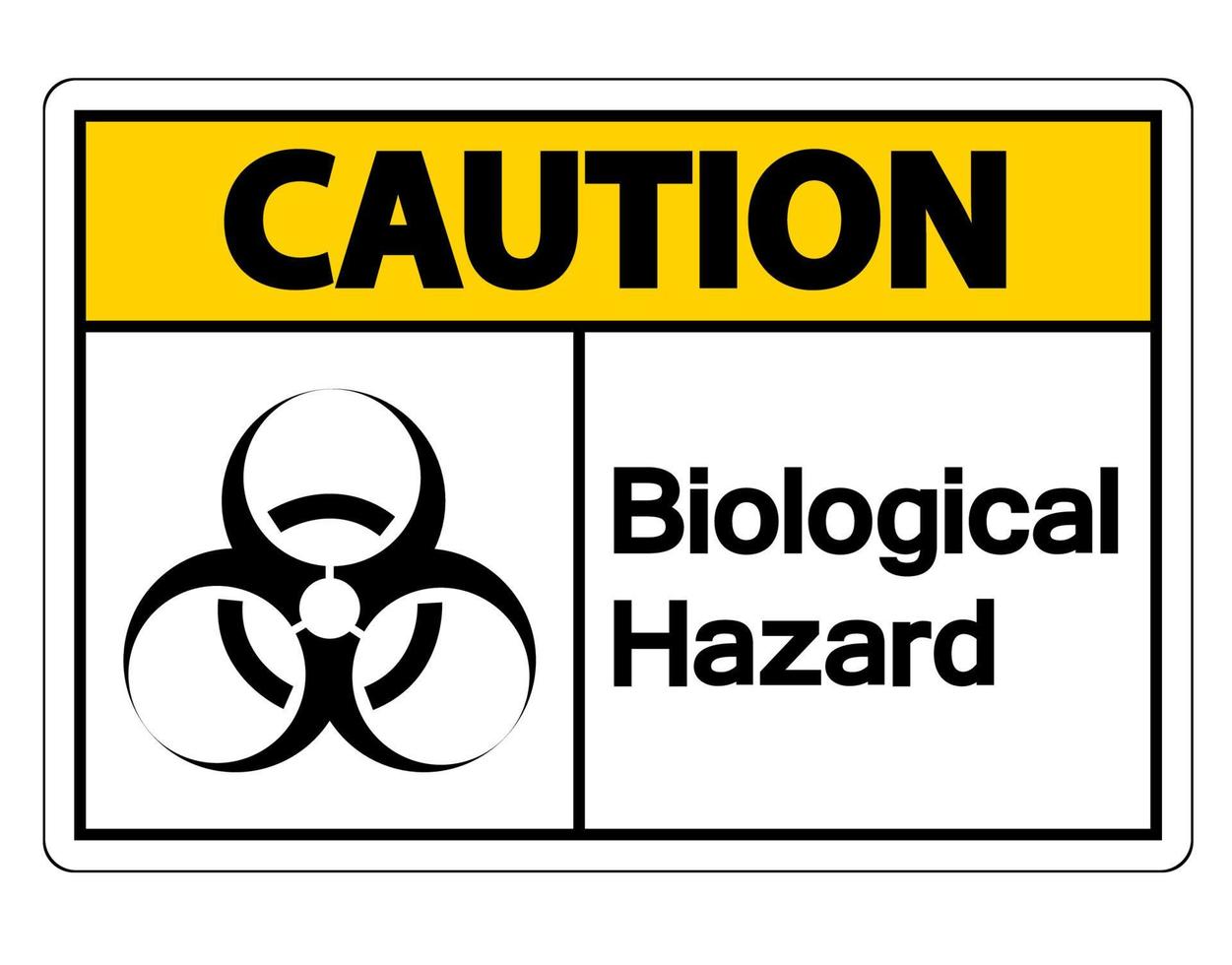 voorzichtigheid biologisch gevaar symbool teken op witte achtergrond vector