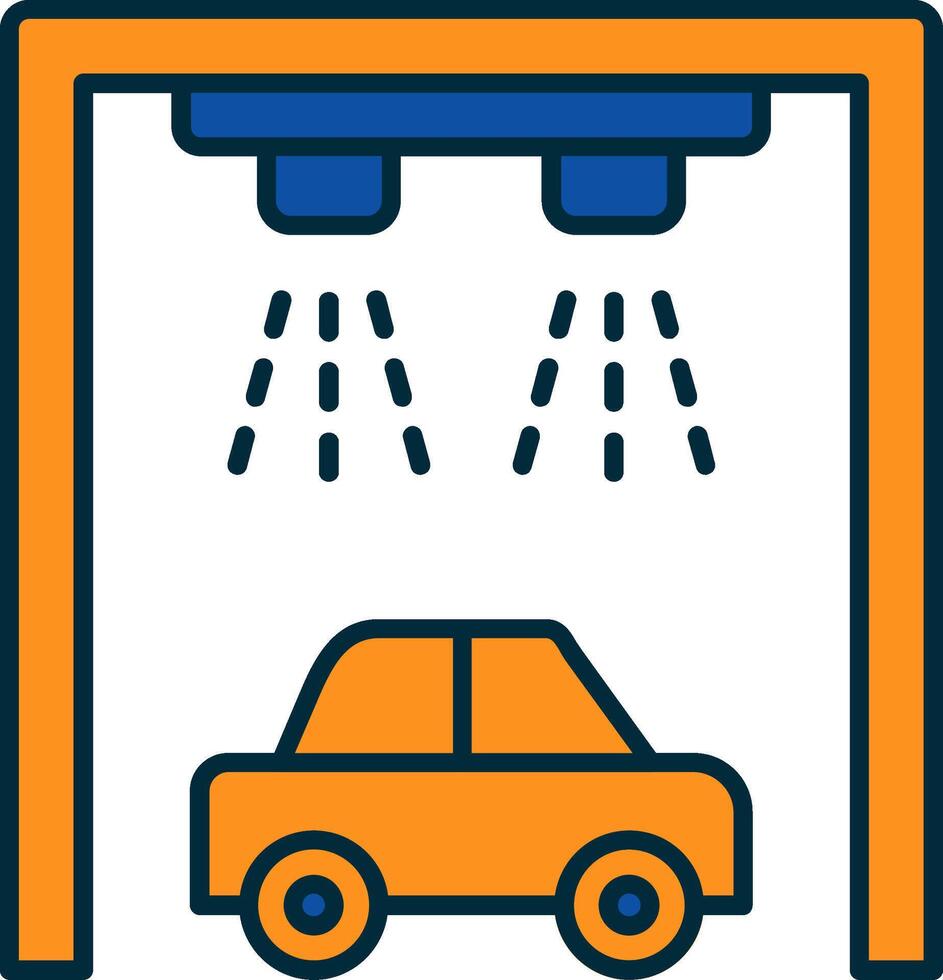 auto wassen lijn gevulde twee kleuren icoon vector