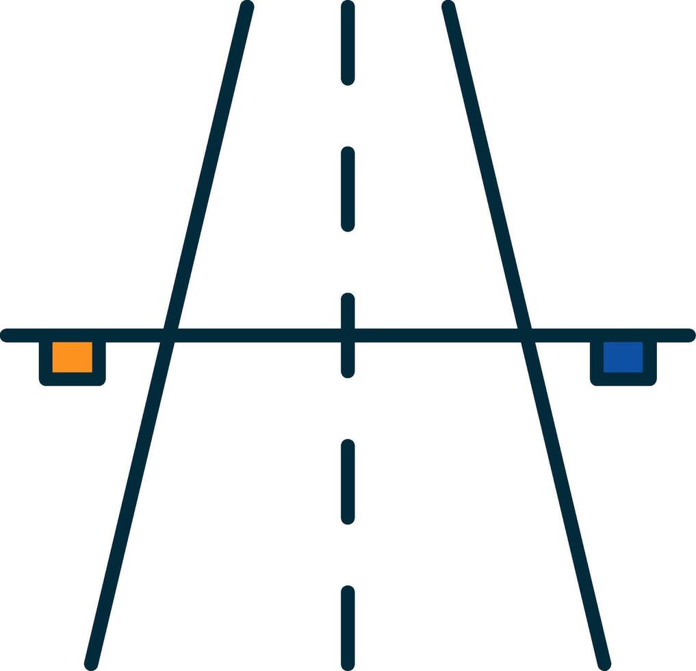 snelweg lijn gevulde twee kleuren icoon vector