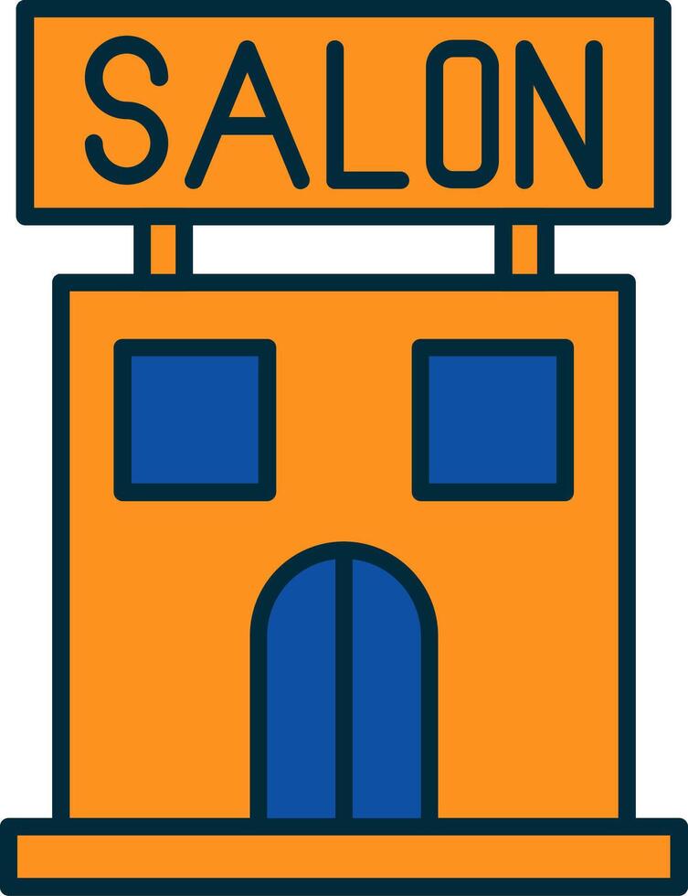 salon lijn gevulde twee kleuren icoon vector