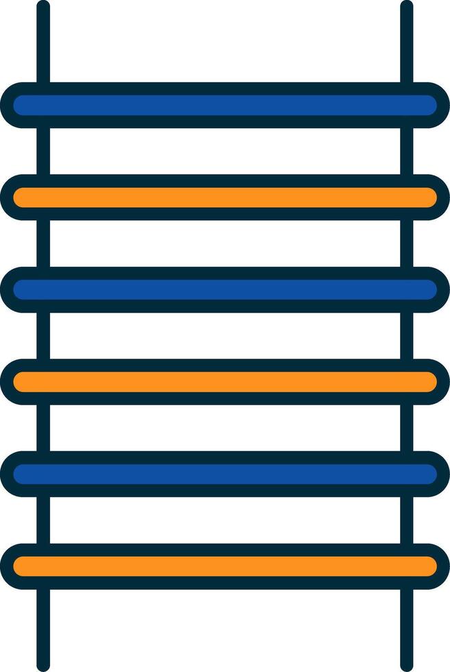 stap ladder lijn gevulde twee kleuren icoon vector