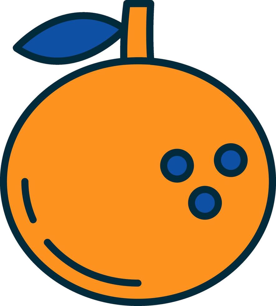 clementine lijn gevulde twee kleuren icoon vector