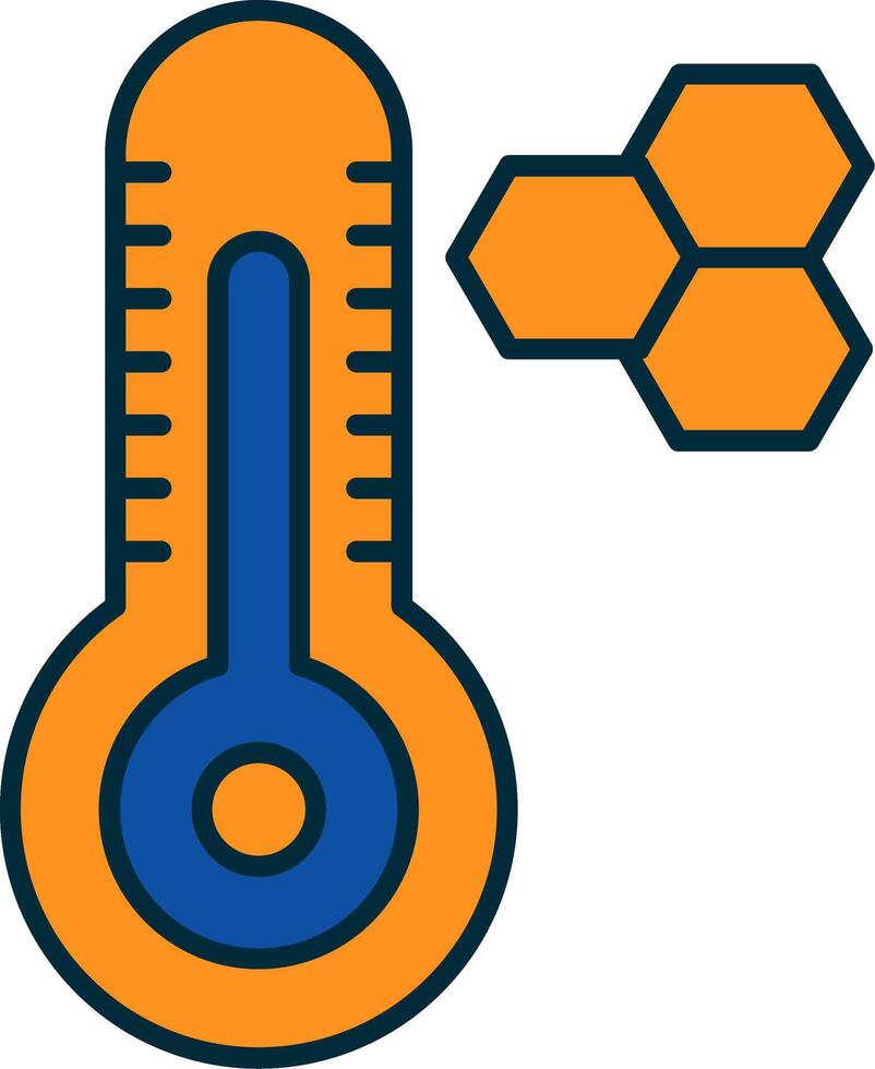 thermometer lijn gevulde twee kleuren icoon vector