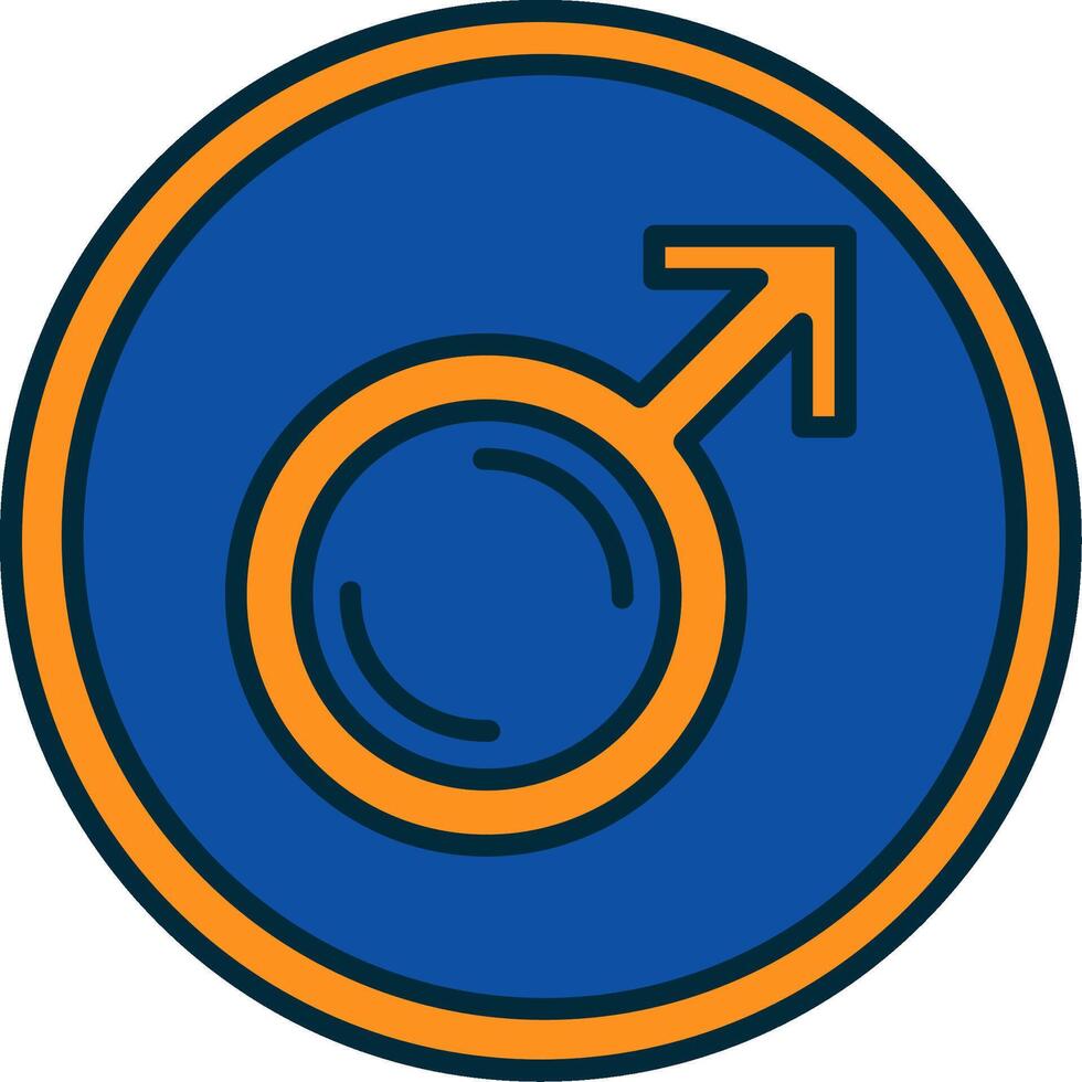 mannetje symbool lijn gevulde twee kleuren icoon vector