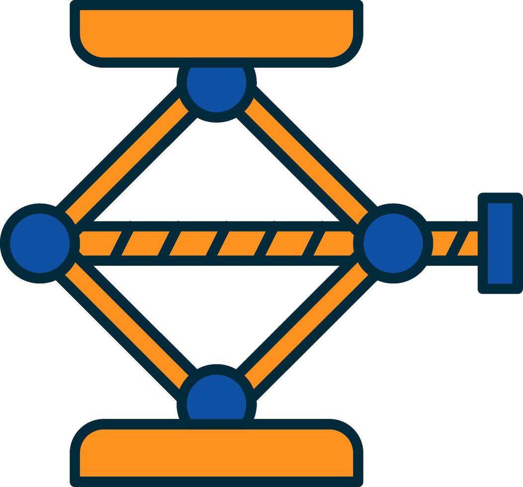 schroef jack lijn gevulde twee kleuren icoon vector