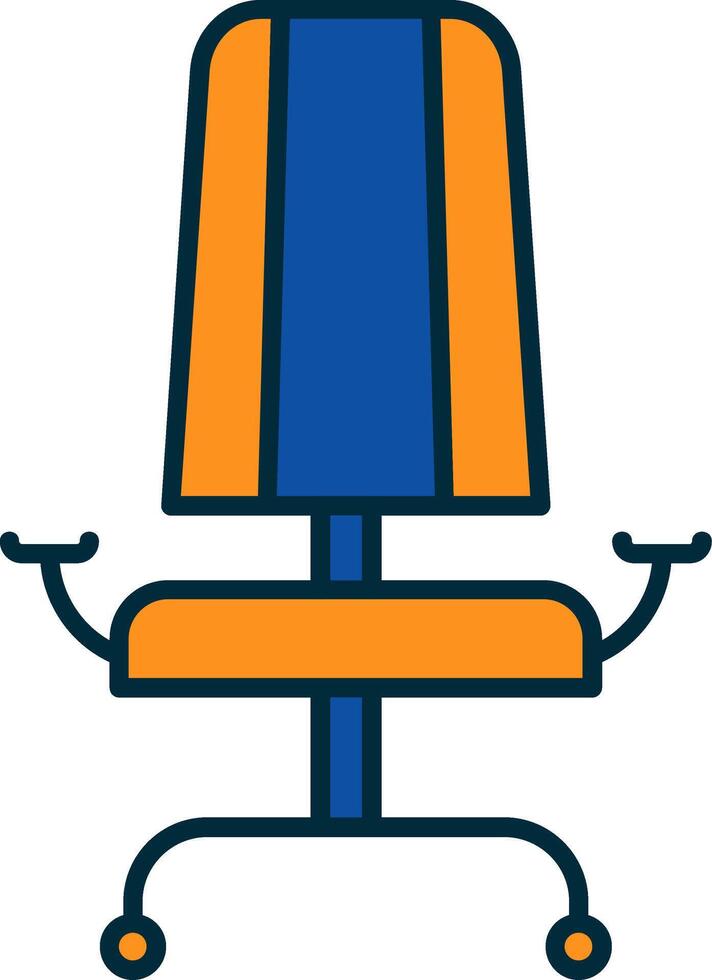 fauteuil lijn gevulde twee kleuren icoon vector