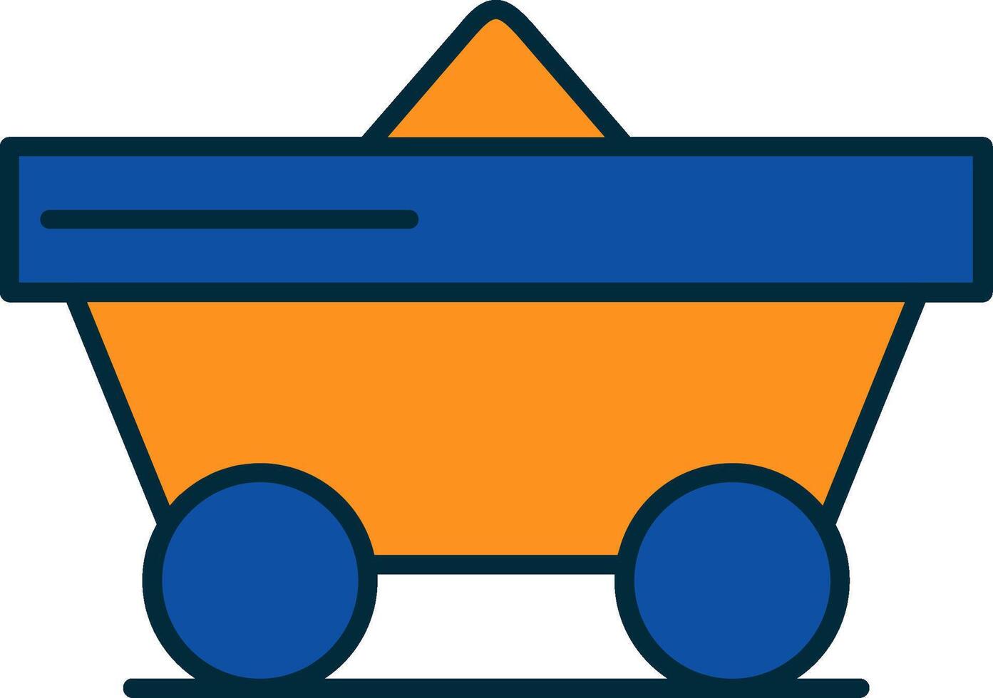 trolley lijn gevulde twee kleuren icoon vector