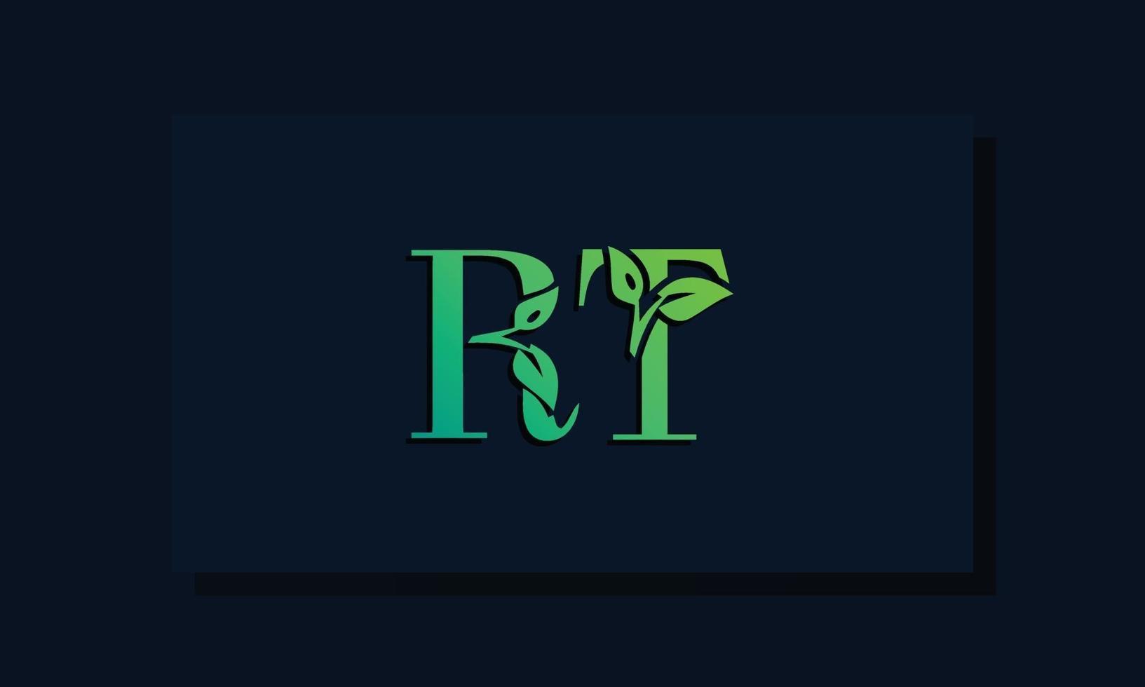 minimaal bladstijl eerste ra-logo. vector