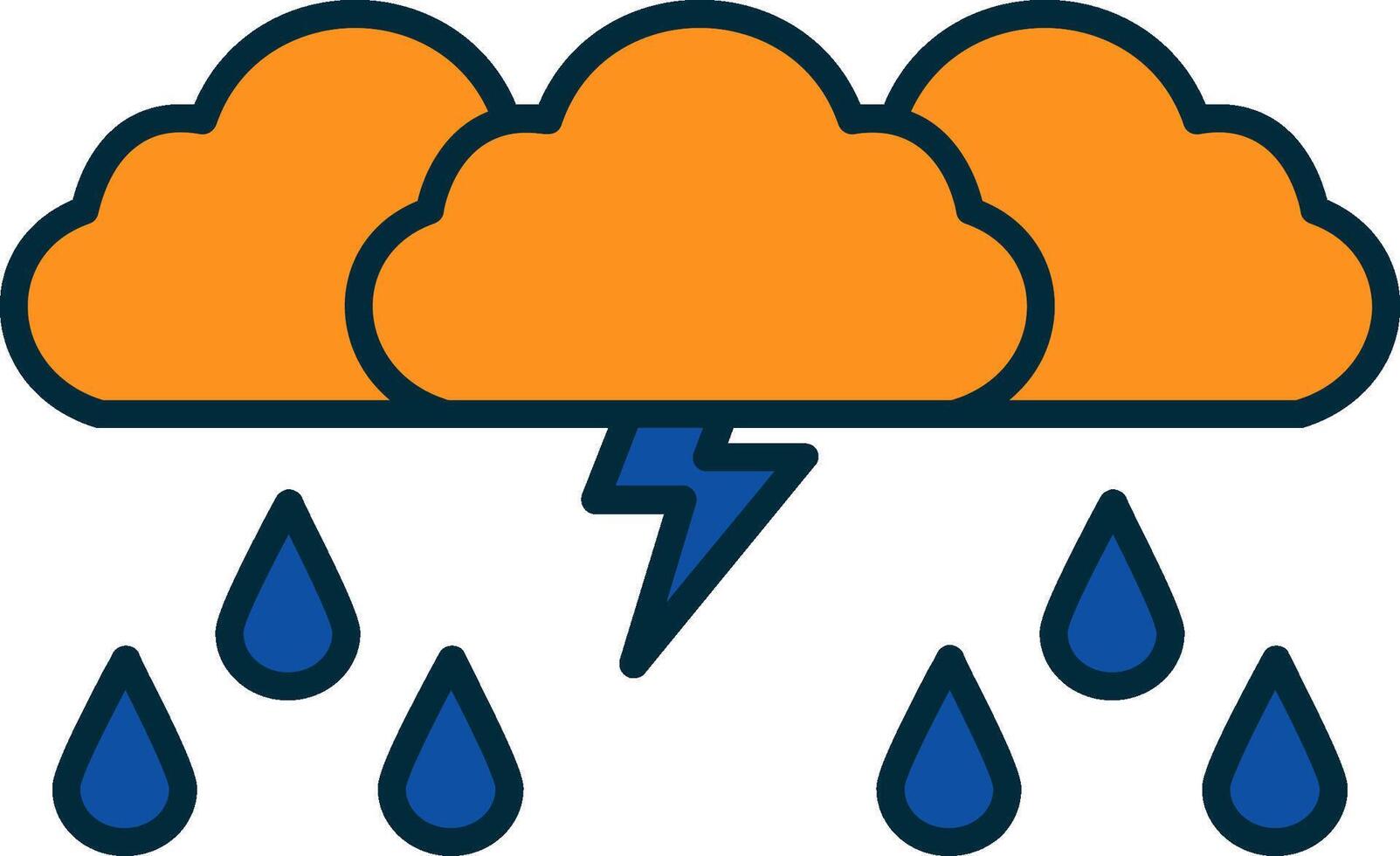 storm lijn gevulde twee kleuren icoon vector