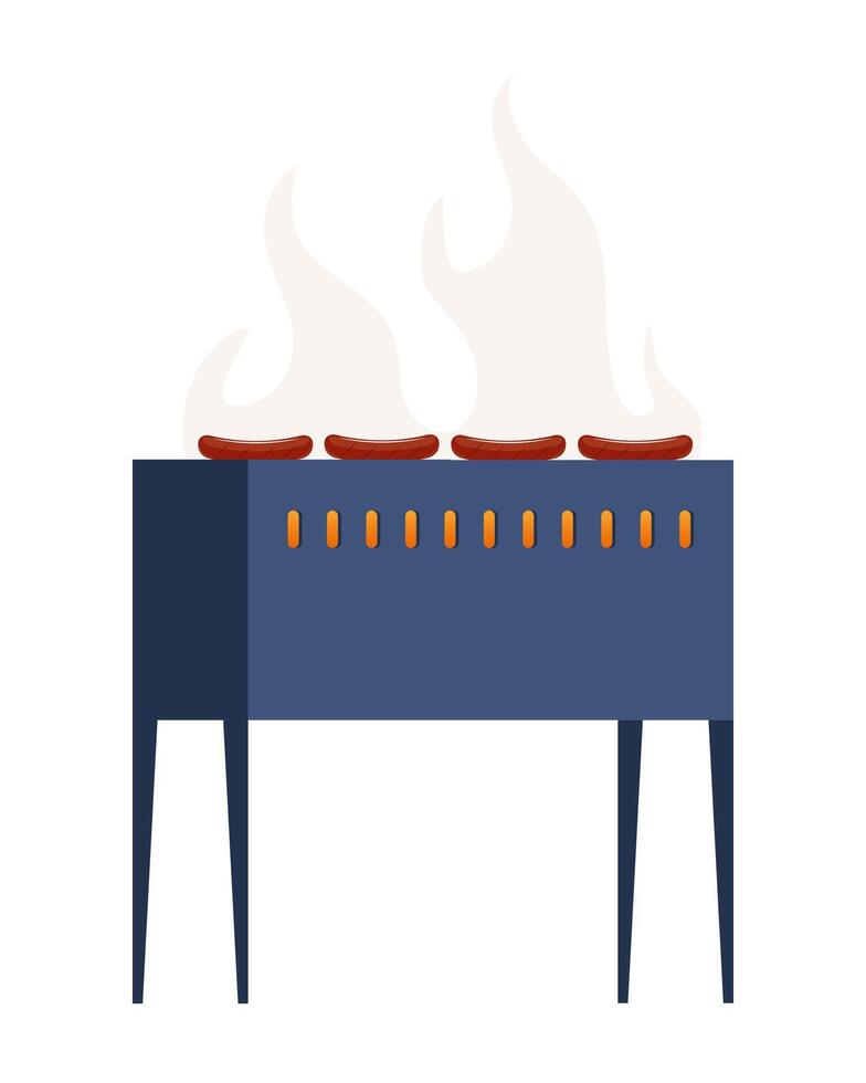 barbecue grill, bbq icoon, apparaat voor grillen voedsel. vector illustratie.