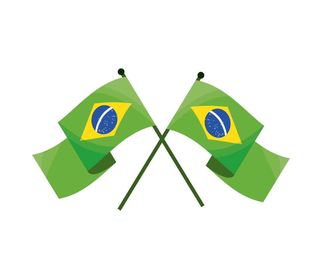 brazilië vlaggen gekruist vector