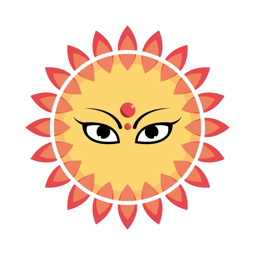 durga hindoe karakter vector