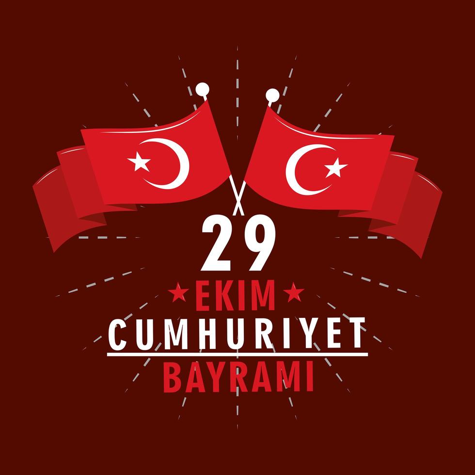 29 ekim cumhuriyet bayrami vector