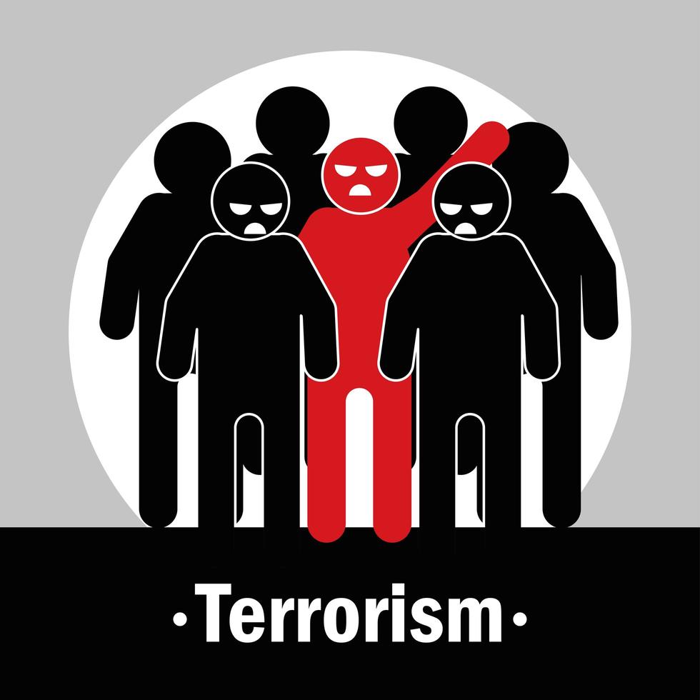 groep mensen terrorisme vector