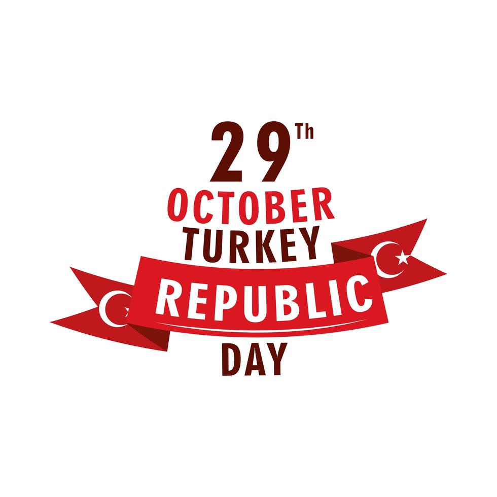 29 oktober turkije republiek dag vector