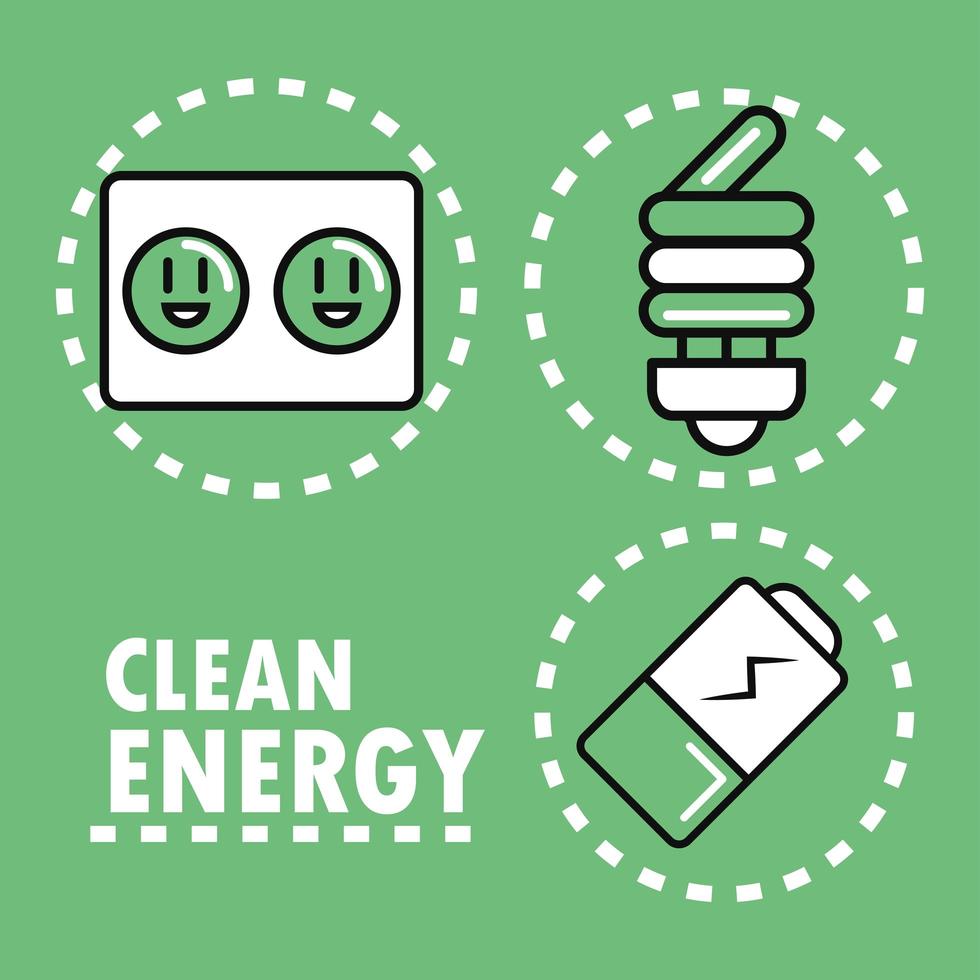 pictogrammen voor schone energie vector