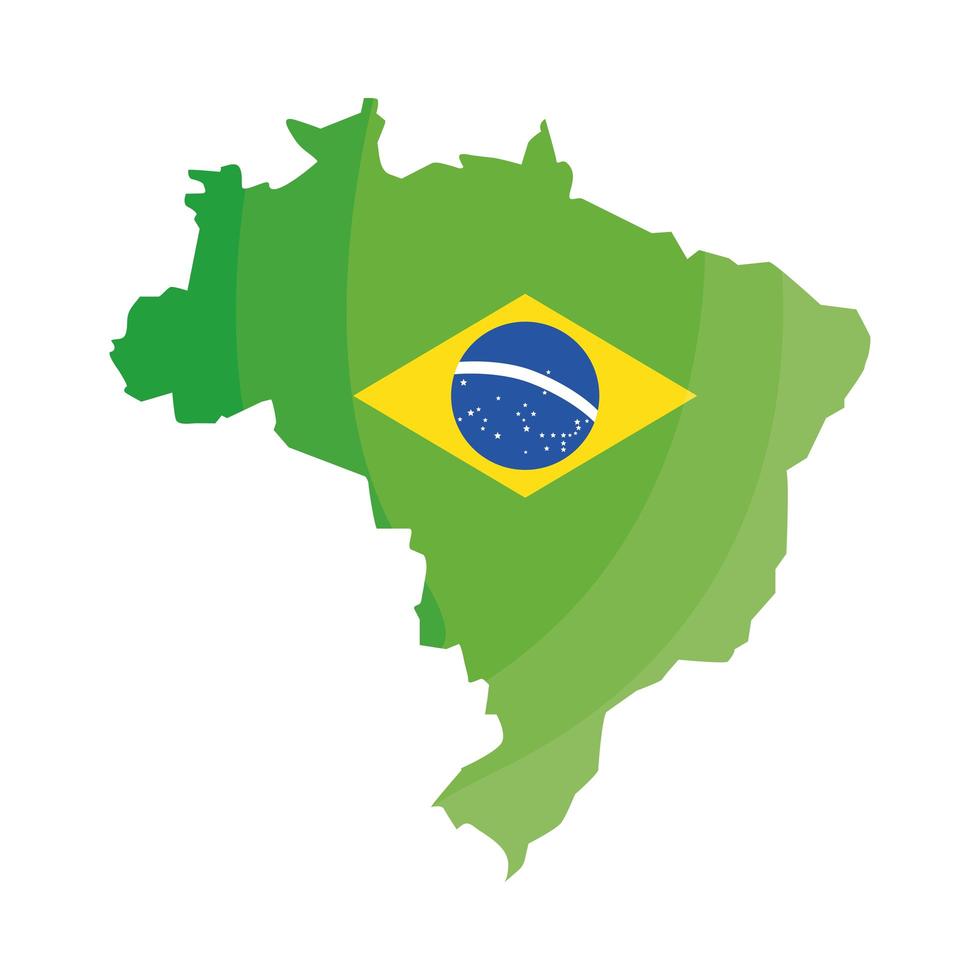 kaart van brazilië en vlag vector