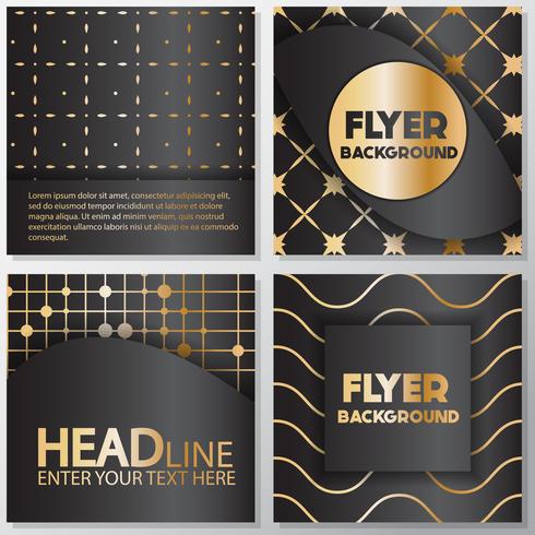 Gouden banner achtergrond flyer stijl ontwerpsjabloon vector