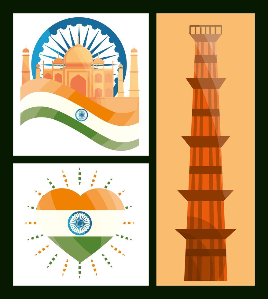 indiase vlag monument vector