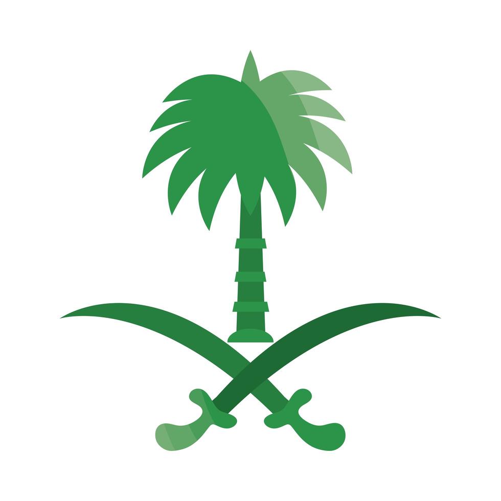 saoedi-arabische zwaarden en palm vector
