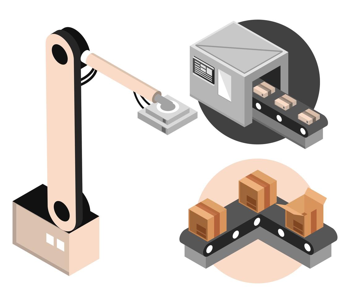 industriële automatische machines, set vector