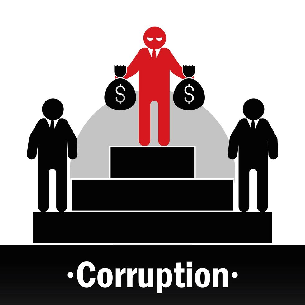 corrupte man pictogram vector