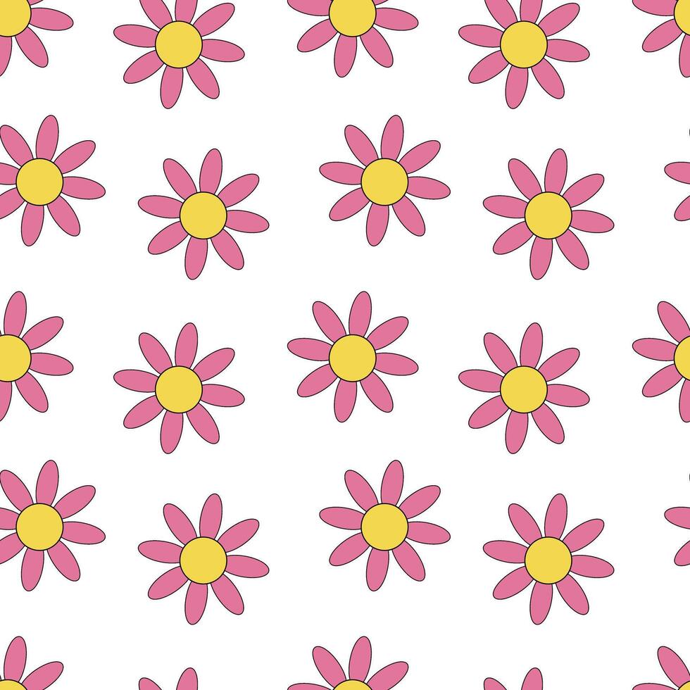 naadloos bloemen patroon. gemakkelijk, schattig, roze bloemen. voor behang, verpakking, omhulsel papier, omslag, geval. vector