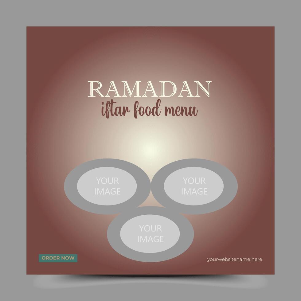 sociaal media post sjabloon themed iftar voedsel menu vector