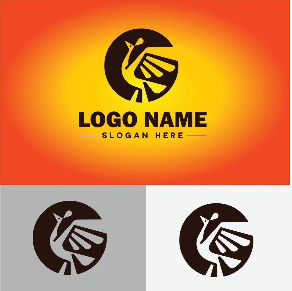 Pauw logo luxe stijl icoon bedrijf merk bedrijf Pauw logo sjabloon bewerkbare vector