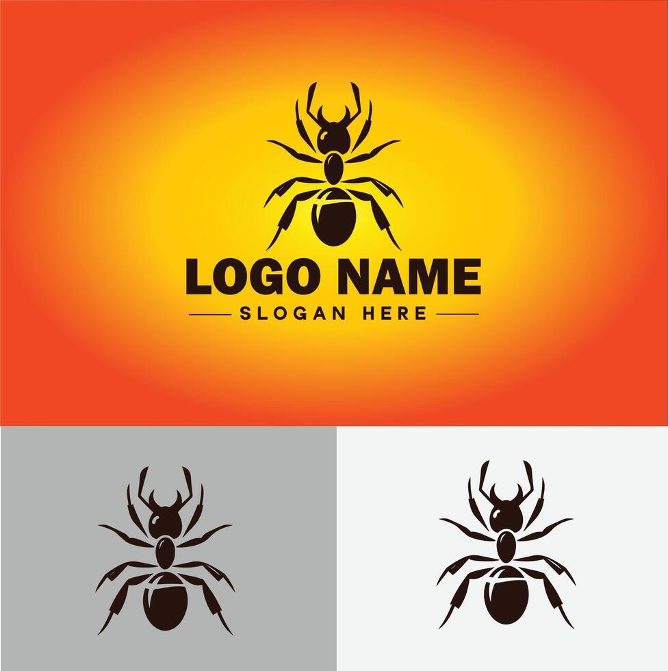 mier logo insecten icoon bedrijf merk bedrijf mier logo sjabloon bewerkbare vector