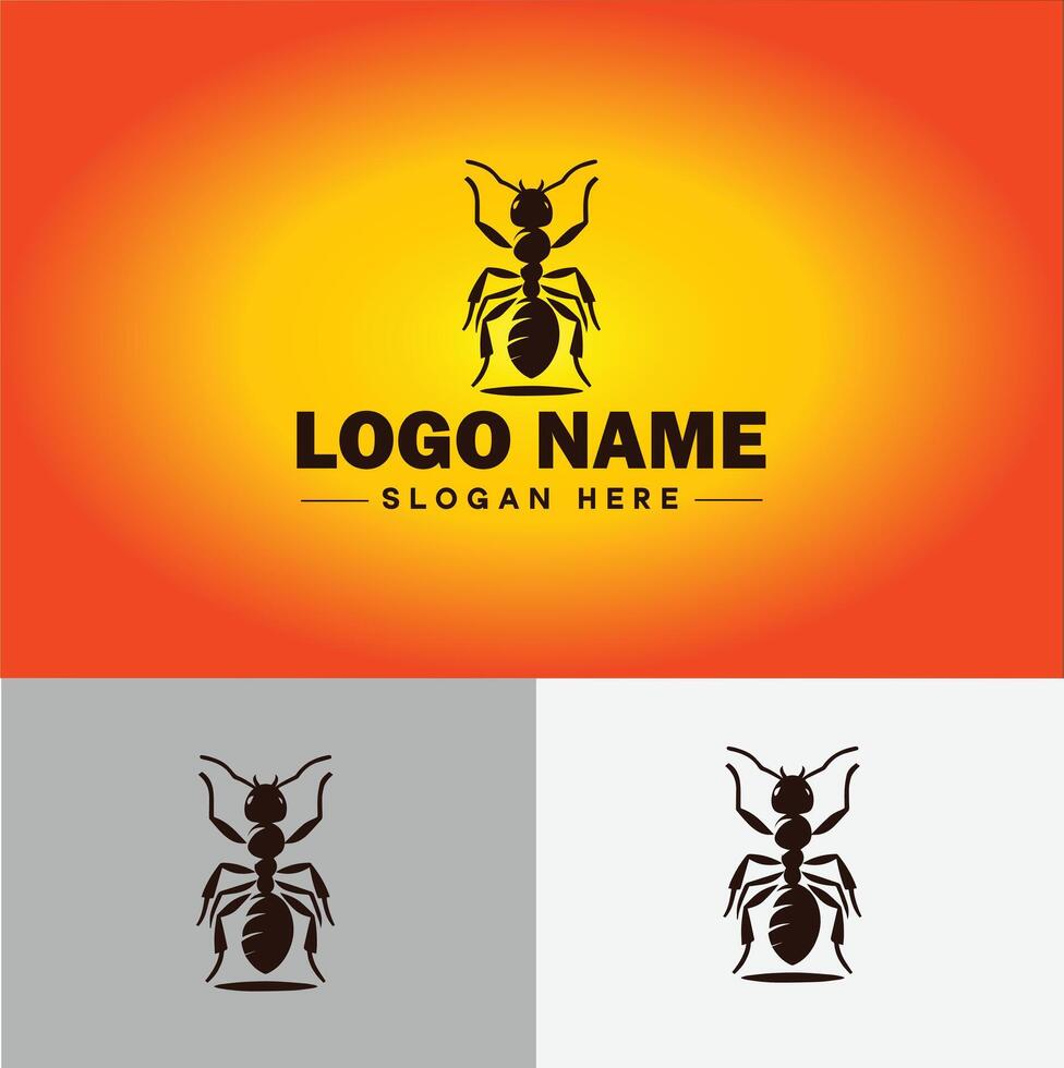 mier logo insecten icoon bedrijf merk bedrijf mier logo sjabloon bewerkbare vector