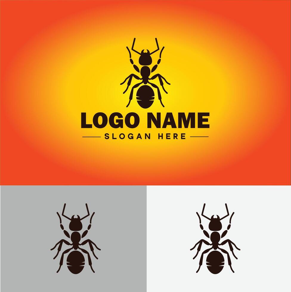 mier logo insecten icoon bedrijf merk bedrijf mier logo sjabloon bewerkbare vector