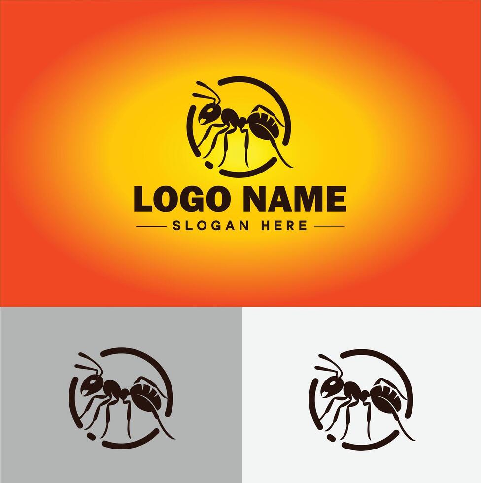 mier logo insecten icoon bedrijf merk bedrijf mier logo sjabloon bewerkbare vector