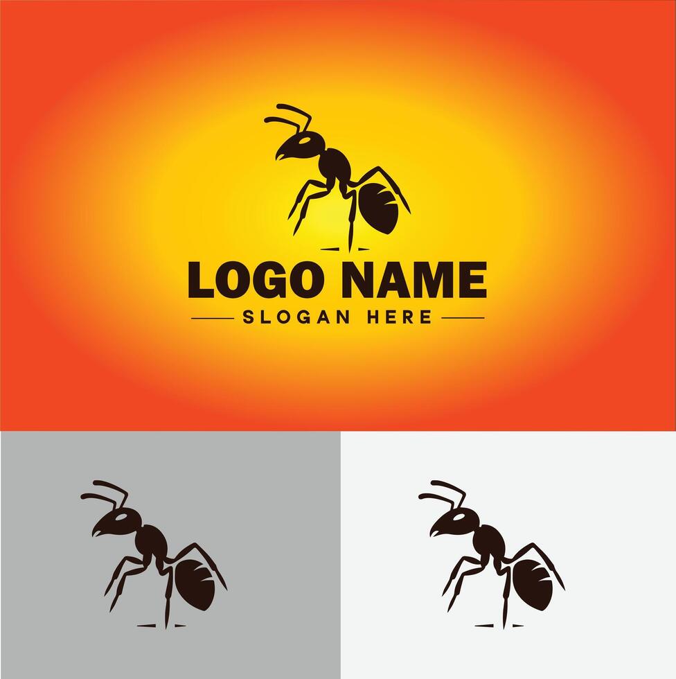 mier logo insecten icoon bedrijf merk bedrijf mier logo sjabloon bewerkbare vector