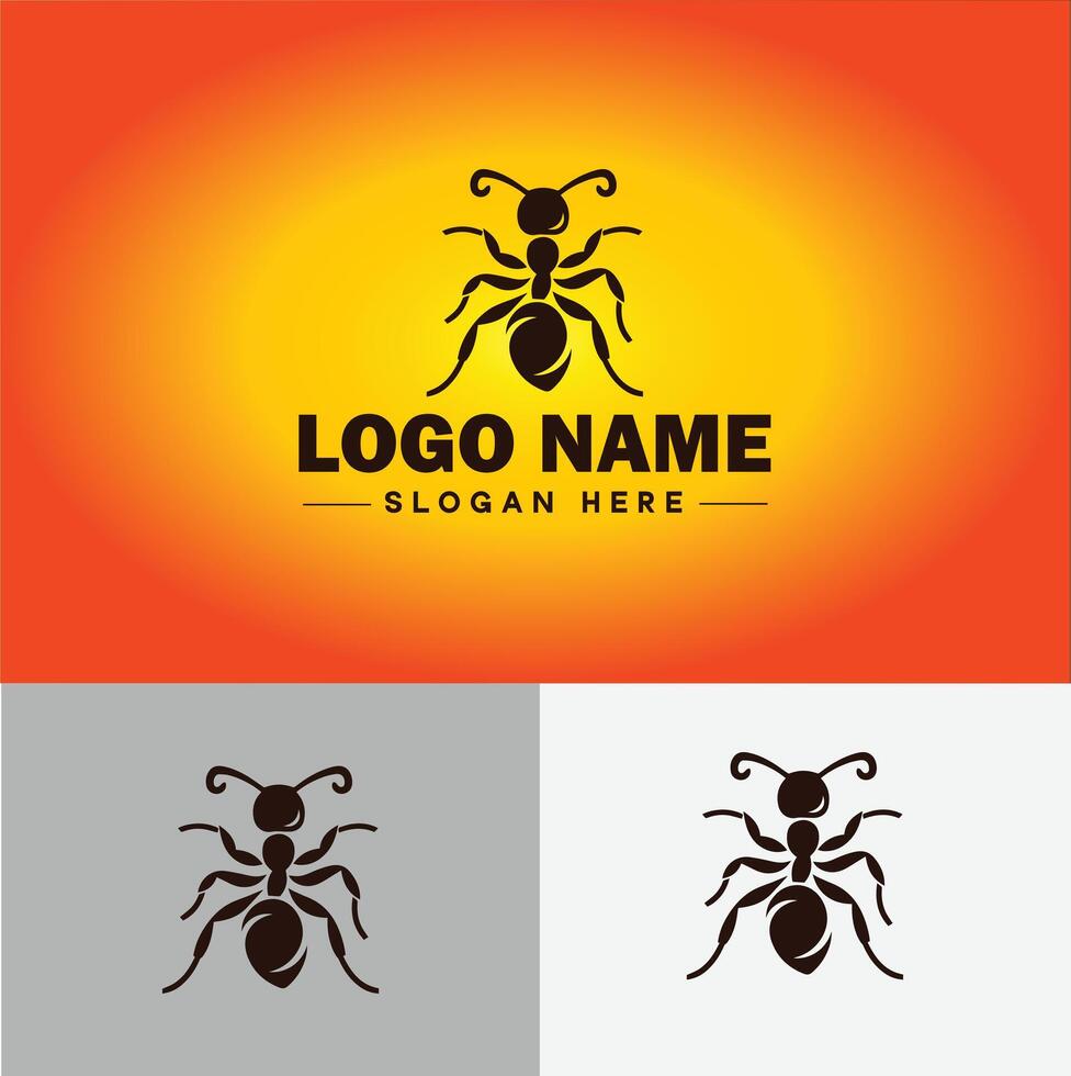 mier logo insecten icoon bedrijf merk bedrijf mier logo sjabloon bewerkbare vector