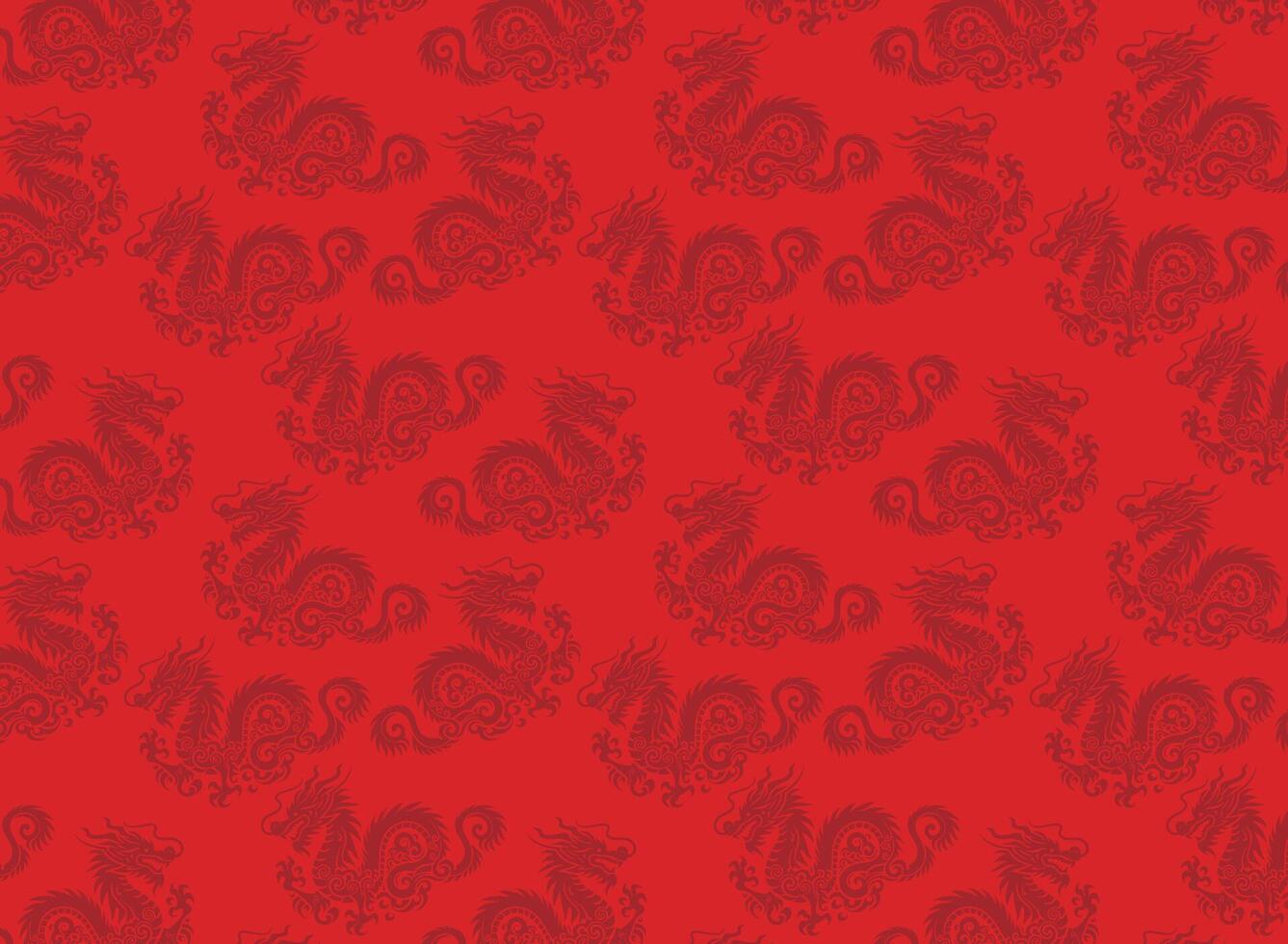 rood draak, vector illustratie, voor achtergronden en stoffen patroon, herhalen, draak jaar