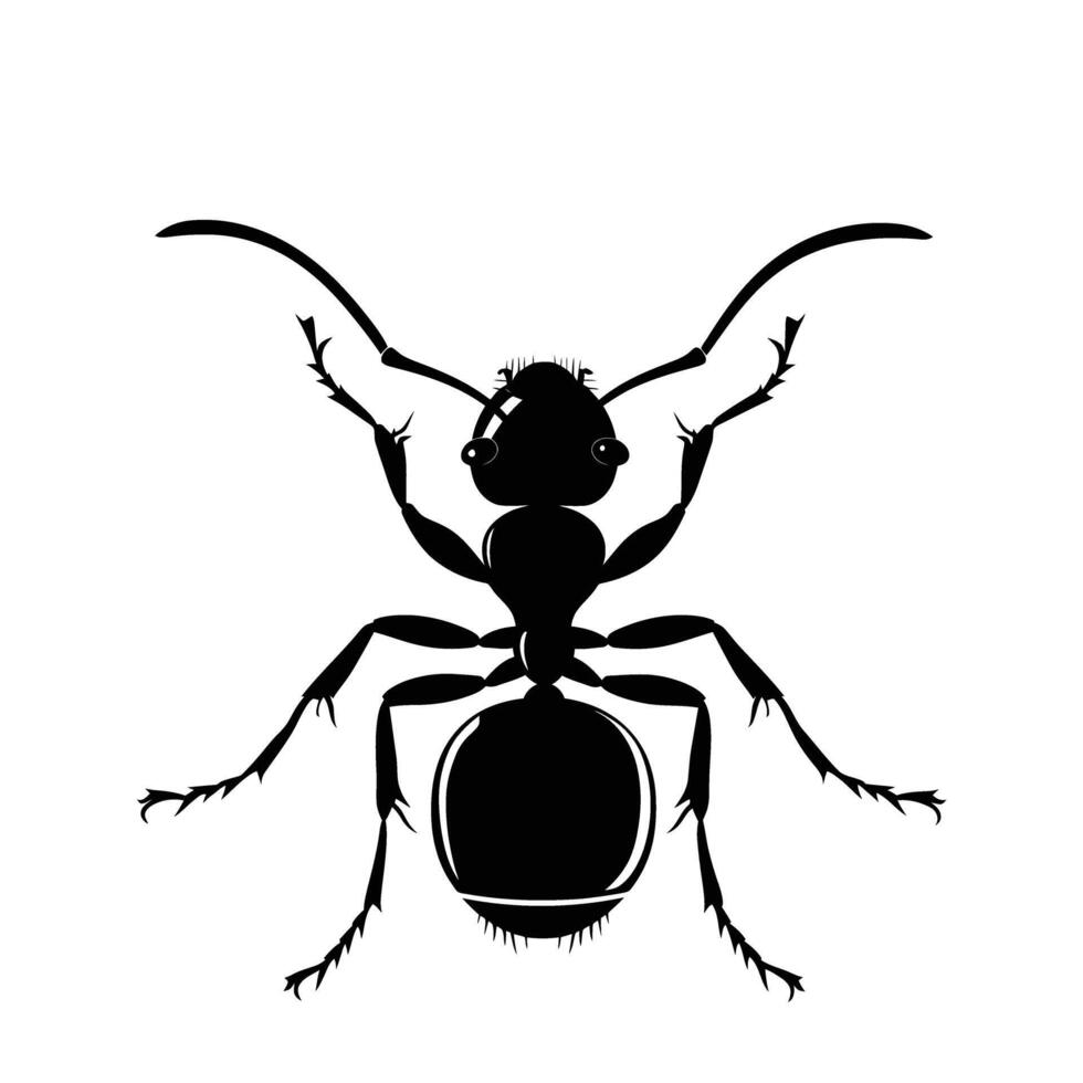 ai gegenereerd silhouet mier vol lichaam zwart kleur enkel en alleen vector