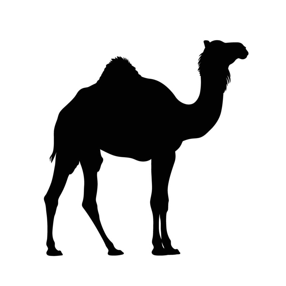 ai gegenereerd silhouet kameel vol lichaam zwart kleur enkel en alleen vector