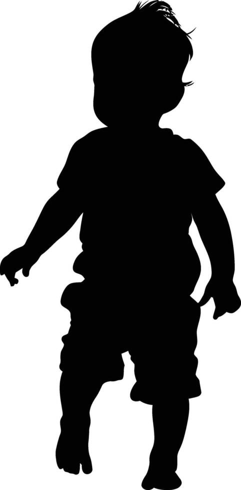 ai gegenereerd silhouet baby jongen vol lichaam zwart kleur enkel en alleen vector