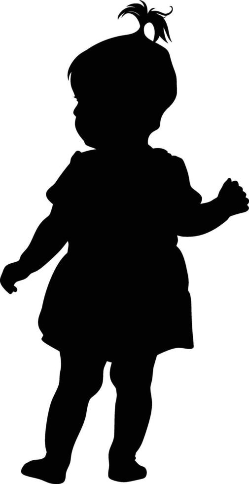 ai gegenereerd silhouet baby meisje vol lichaam zwart kleur enkel en alleen vector