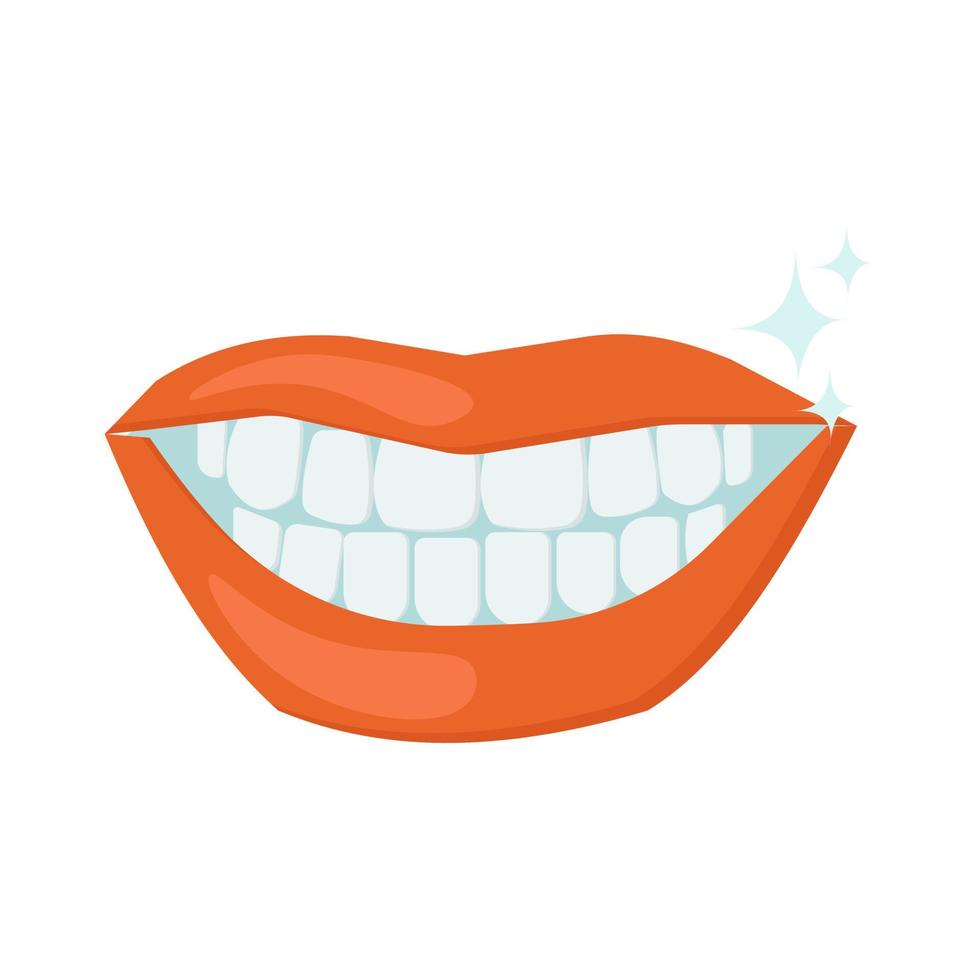 mond met tanden, glimlach met witte tanden, mondverzorging en tandheelkunde vector
