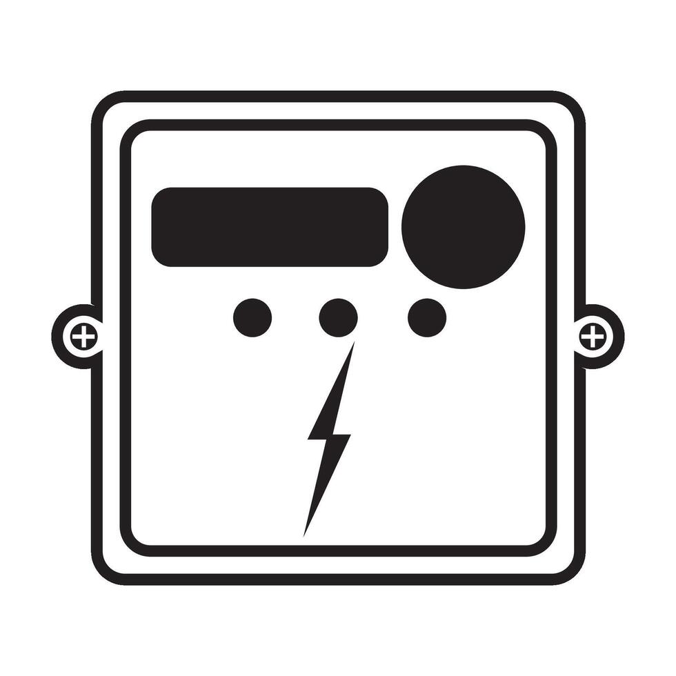 elektrisch meter icoon logo vector ontwerp sjabloon